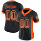 Custom Black Orange-White Mesh Drift Fashion Football Jersey Limited