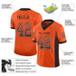 Custom Orange Black-White Mesh Drift Fashion Football Jersey Limited