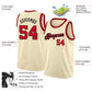Custom Cream Red-Black Round Neck Rib-Knit Basketball Jersey Limited