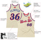 Custom Cream Royal-Red Authentic Throwback Basketball Jersey Limited