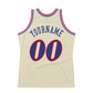 Custom Cream Royal-Red Authentic Throwback Basketball Jersey Limited