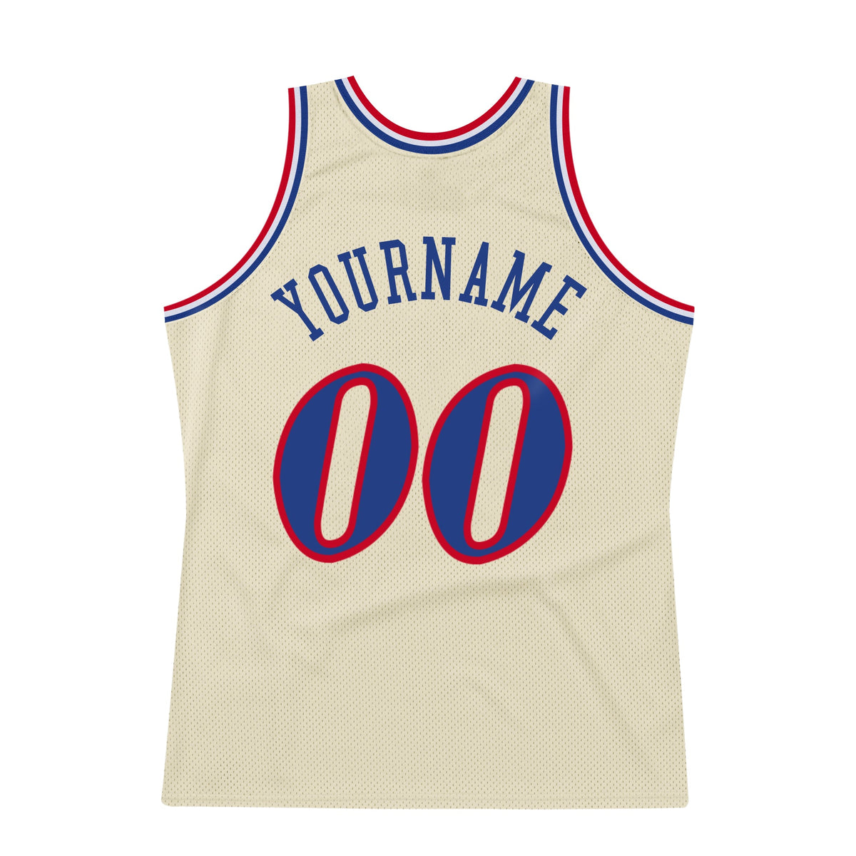 Custom Cream Royal-Red Authentic Throwback Basketball Jersey Limited