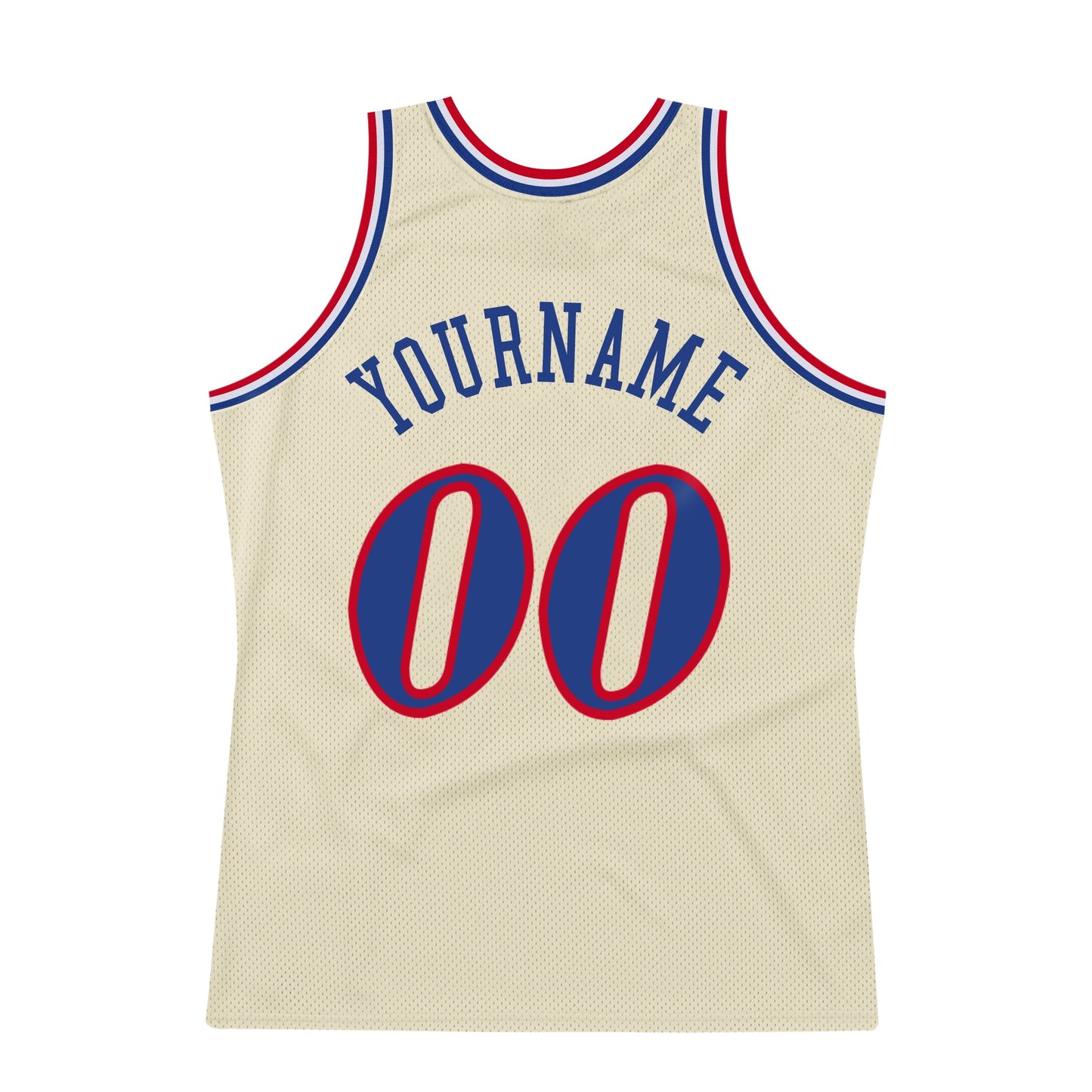 Custom Cream Royal-Red Authentic Throwback Basketball Jersey Limited