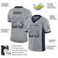 Custom Light Gray Navy-White Mesh Drift Fashion Football Jersey Limited