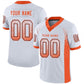 Custom White Orange-Navy Mesh Drift Fashion Football Jersey Limited