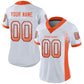 Custom White Orange-Navy Mesh Drift Fashion Football Jersey Limited