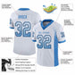 Custom White Powder Blue-Black Mesh Drift Fashion Football Jersey Limited