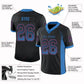Custom Black Powder Blue-Red Mesh Drift Fashion Football Jersey Limited