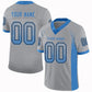 Custom Light Gray Powder Blue-Black Mesh Drift Fashion Football Jersey Limited