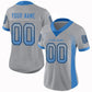 Custom Light Gray Powder Blue-Black Mesh Drift Fashion Football Jersey Limited