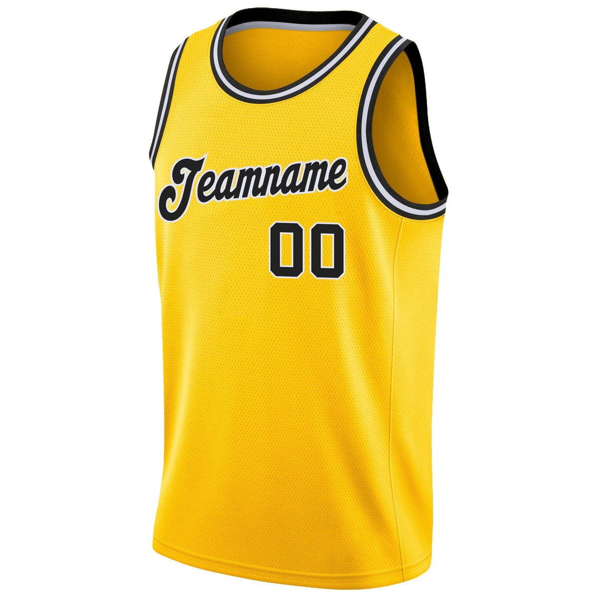 Custom Gold Black-White Classic Tops Breathable Basketball Jersey Limited