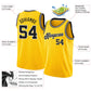 Custom Gold Black-White Classic Tops Breathable Basketball Jersey Limited