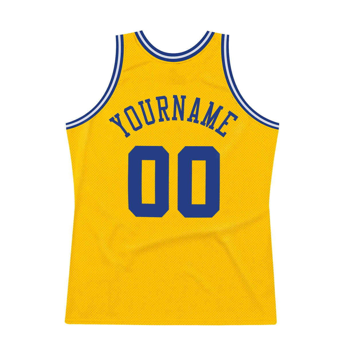 Custom Gold Royal-White Authentic Throwback Basketball Jersey Limited