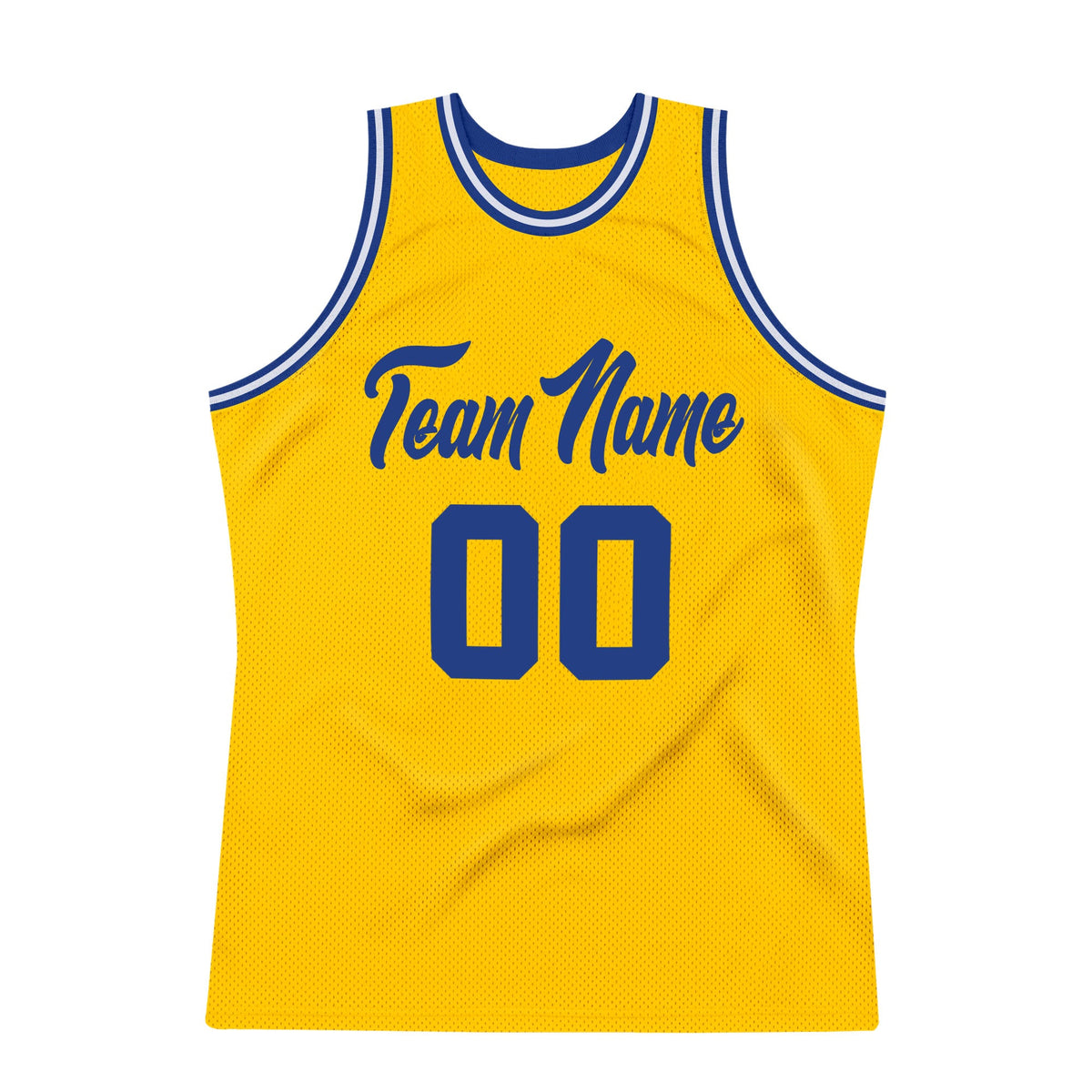 Custom Gold Royal-White Authentic Throwback Basketball Jersey Limited