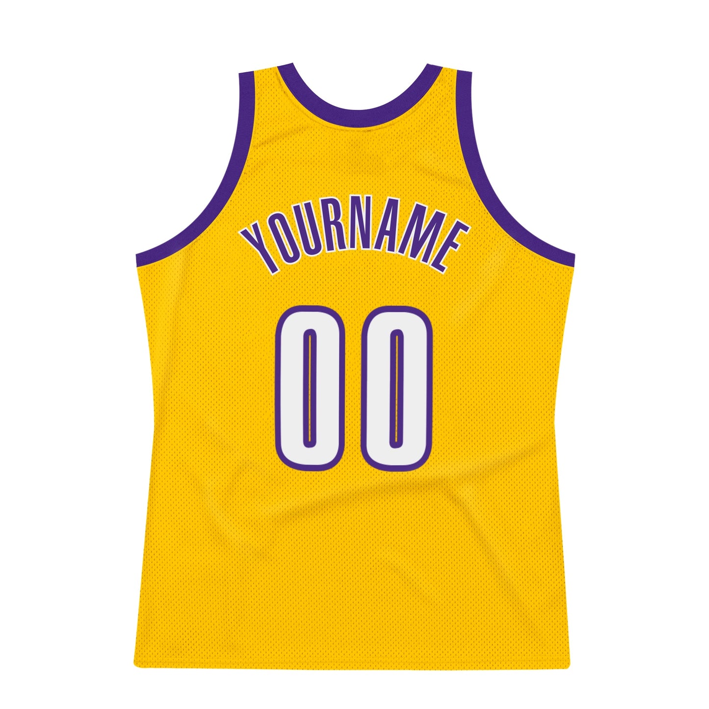 Custom Gold White-Purple Authentic Throwback Basketball Jersey Limited
