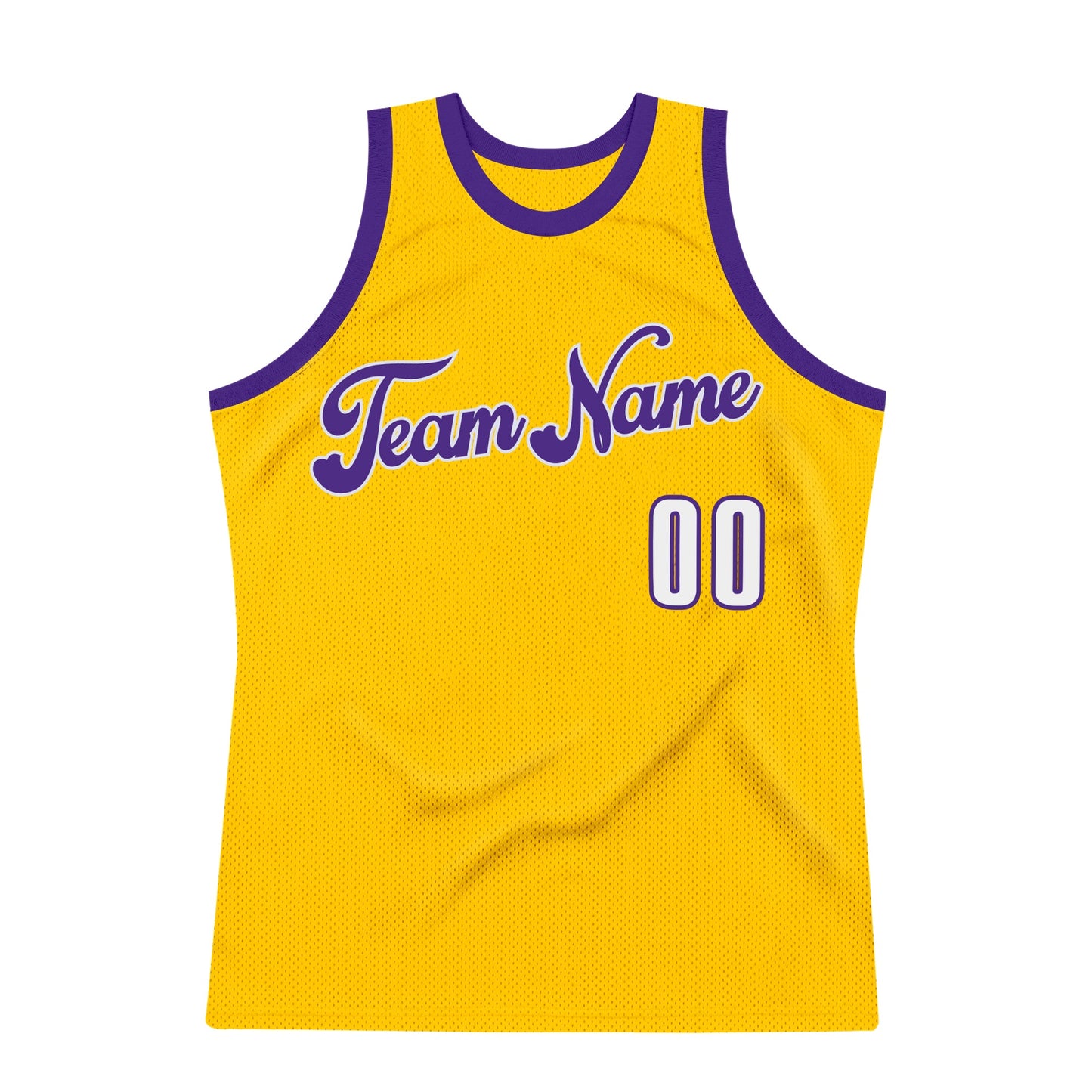 Custom Gold White-Purple Authentic Throwback Basketball Jersey Limited