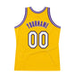 Custom Gold White-Purple Authentic Throwback Basketball Jersey Limited
