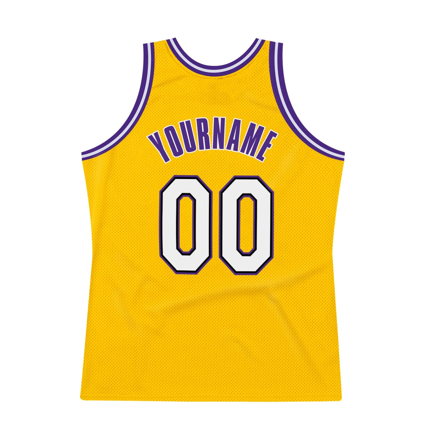 Custom Gold White-Purple Authentic Throwback Basketball Jersey Limited