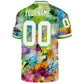 Custom Graffiti Pattern White-Neon Green 3D Mesh Authentic Throwback Football Jersey Limited