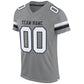 Custom Gray White-Black Mesh Authentic Football Jersey Limited