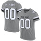 Custom Gray White-Black Mesh Authentic Football Jersey Limited