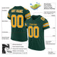 Custom Green Gold-White Mesh Authentic Football Jersey Limited