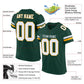 Custom Green White-Gold Mesh Authentic Football Jersey Limited