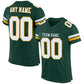Custom Green White-Gold Mesh Authentic Football Jersey Limited