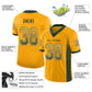 Custom Gold Green-White Mesh Drift Fashion Football Jersey Limited