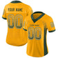Custom Gold Green-White Mesh Drift Fashion Football Jersey Limited