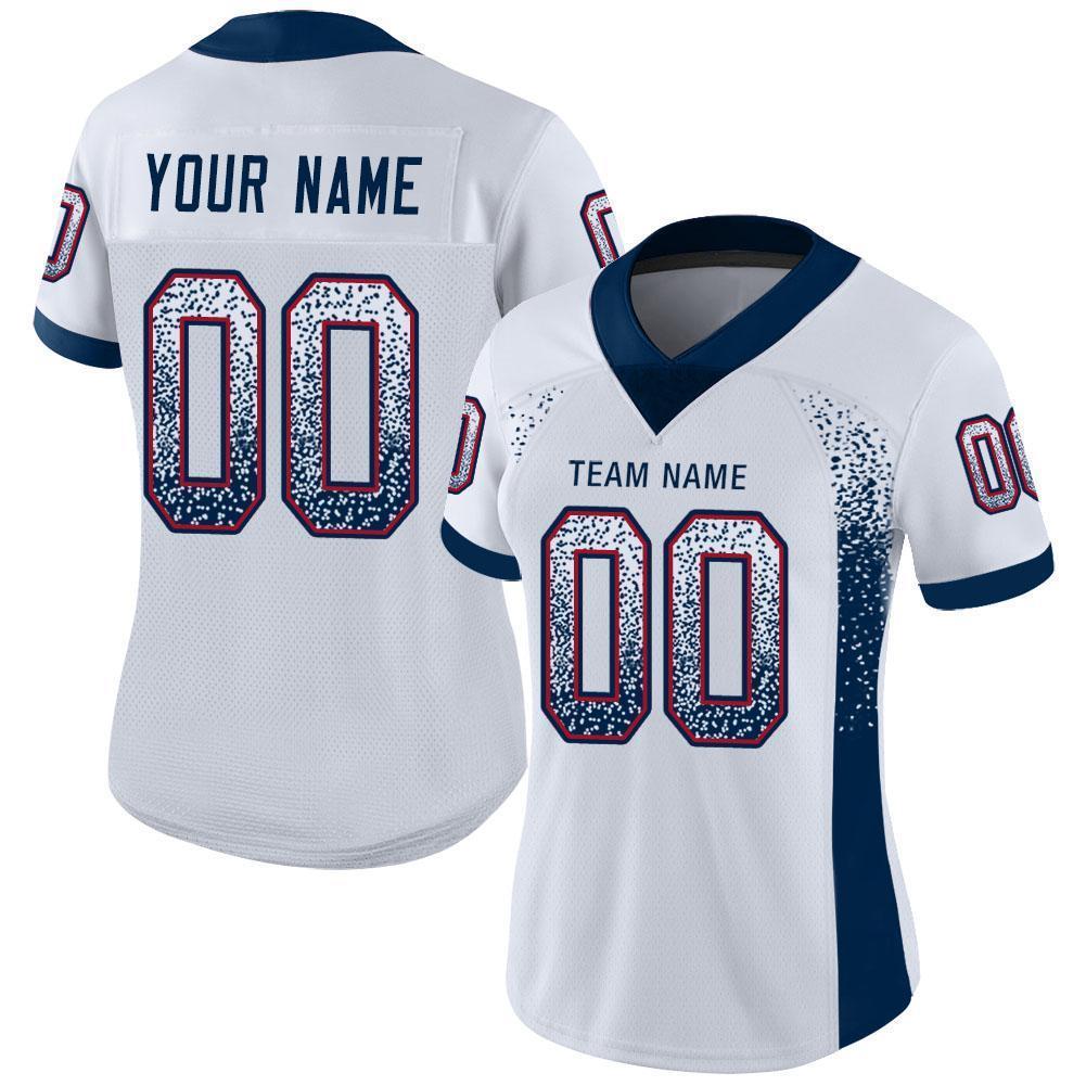 Custom White Navy-Red Mesh Drift Fashion Football Jersey Limited