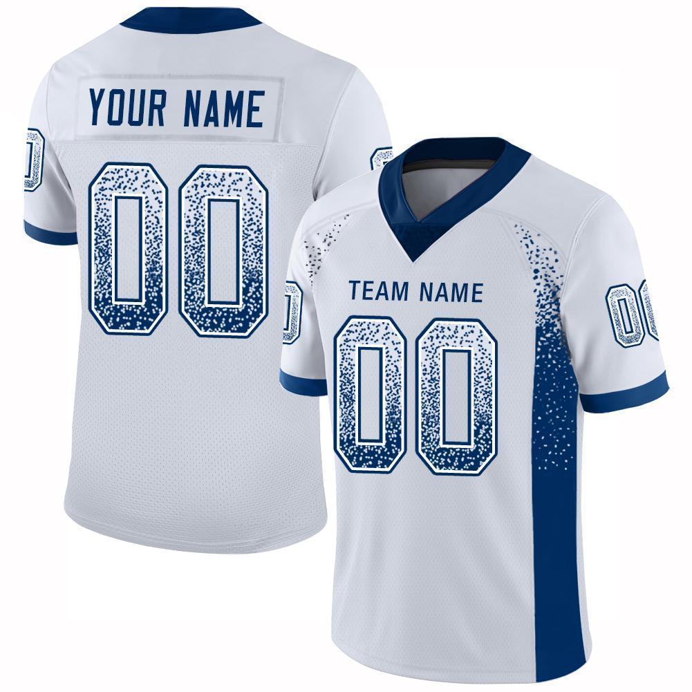 Custom White Royal Mesh Drift Fashion Football Jersey Limited