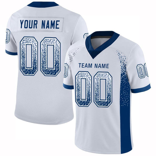 Custom White Royal Mesh Drift Fashion Football Jersey Limited