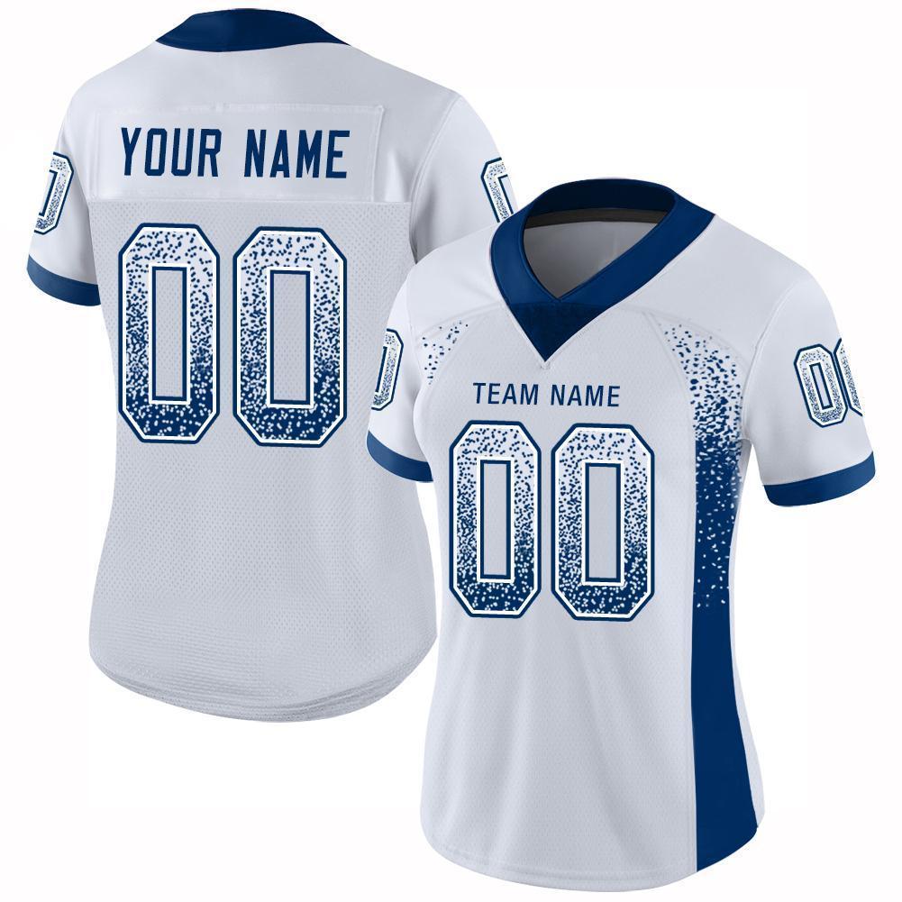Custom White Royal Mesh Drift Fashion Football Jersey Limited