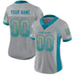 Custom Light Gray Teal-Old Gold Mesh Drift Fashion Football Jersey Limited