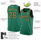 Custom Kelly Green White Pinstripe Old Gold-Black Authentic Basketball Jersey Limited