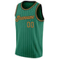 Custom Kelly Green White Pinstripe Old Gold-Black Authentic Basketball Jersey Limited
