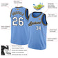 Custom Light Blue White Pinstripe White-Old Gold Authentic Basketball Jersey Limited