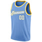 Custom Light Blue White Pinstripe White-Gold Authentic Basketball Jersey Limited