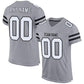 Custom Light Gray White-Black Mesh Authentic Football Jersey Limited