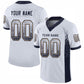 Custom White Navy-Old Gold Mesh Drift Fashion Football Jersey Limited