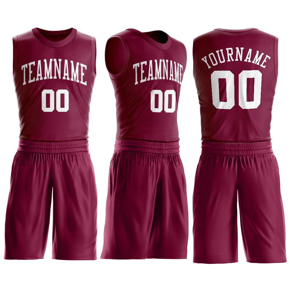 Custom Maroon White Classic Sets Basketball Jersey Limited