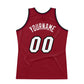 Custom Maroon White-Black Authentic Throwback Basketball Jersey Limited