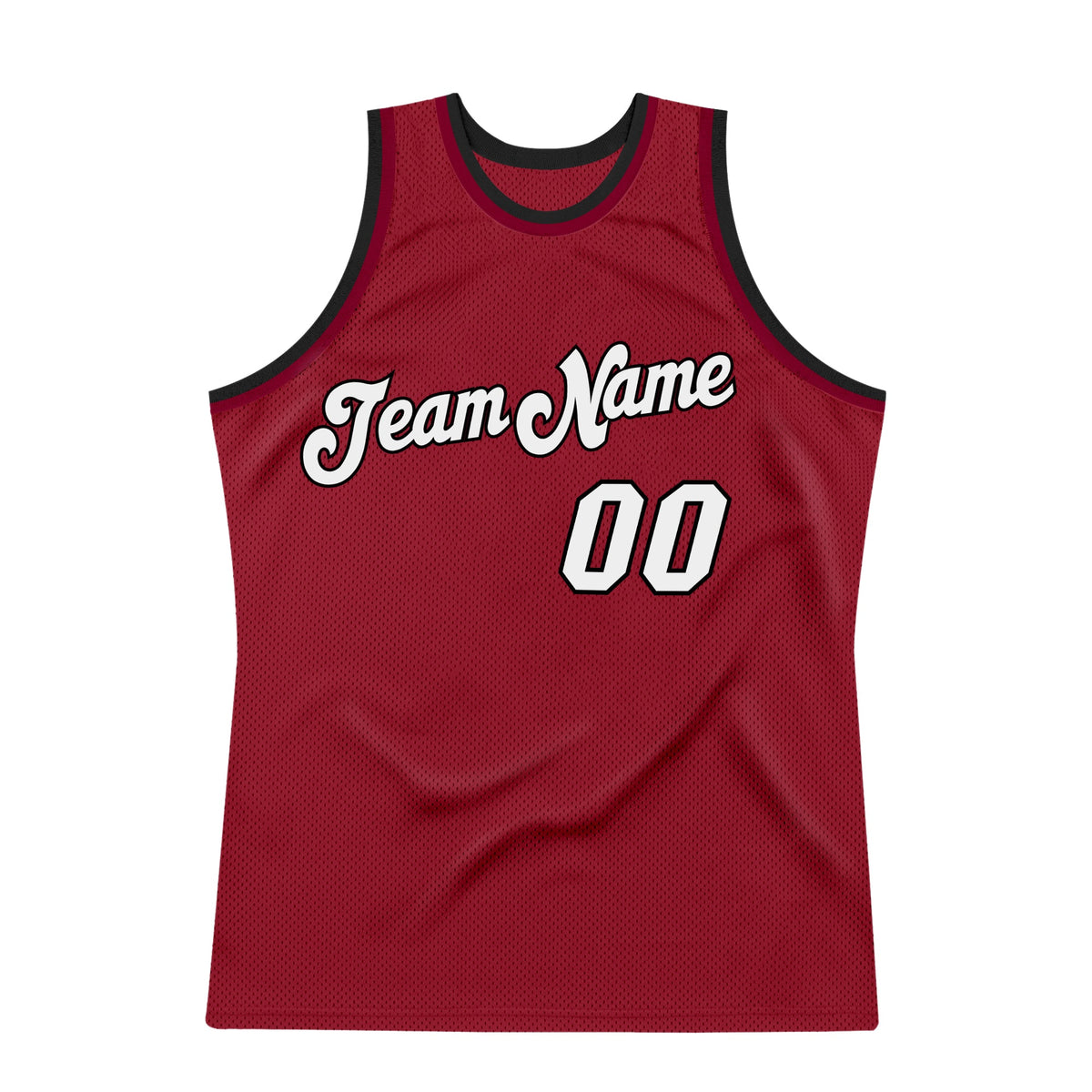 Custom Maroon White-Black Authentic Throwback Basketball Jersey Limited