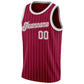 Custom Maroon White Pinstripe Gray-White Authentic Basketball Jersey Limited