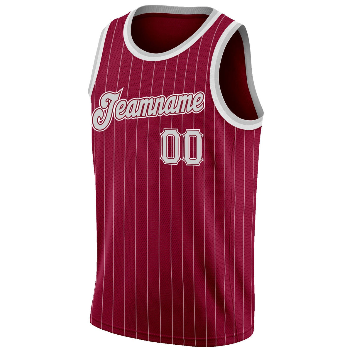 Custom Maroon White Pinstripe Gray-White Authentic Basketball Jersey Limited