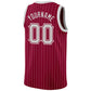 Custom Maroon White Pinstripe Gray-White Authentic Basketball Jersey Limited