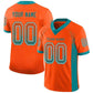 Custom Orange Aqua-White Mesh Drift Fashion Football Jersey Limited