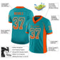 Custom Aqua Orange-White Mesh Drift Fashion Football Jersey Limited
