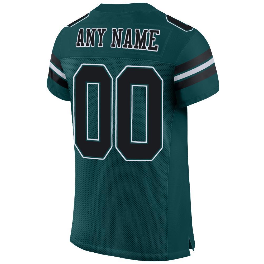Custom Midnight Green Black-White Mesh Authentic Football Jersey Limited